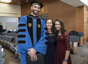 President Joel N. Lohr, his wife Teresa Lohr and daughter Aviyah Lohr