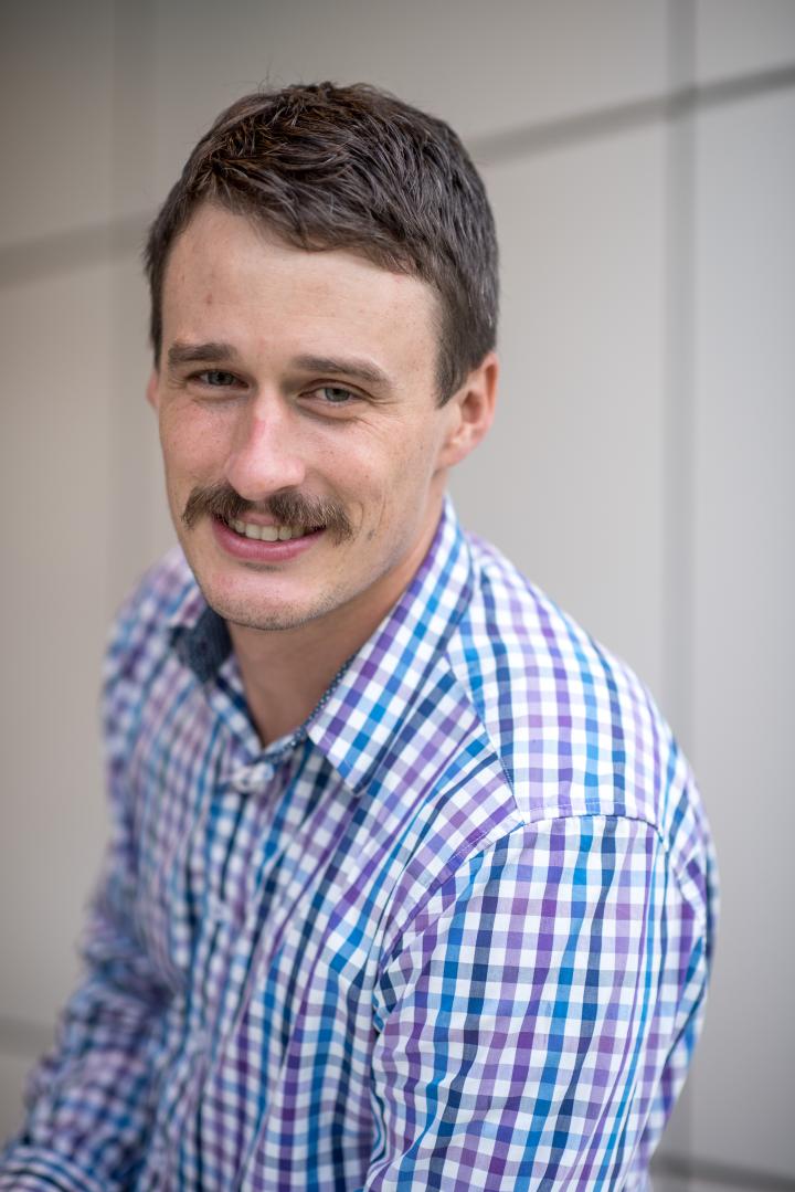 Young man with mustache