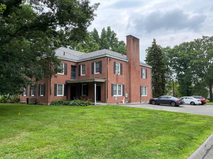 Red brick building with two stories