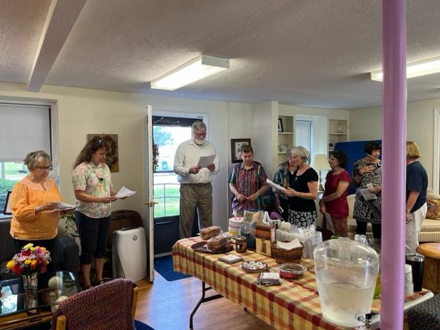 Group listening to a speaker