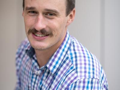 Young man with mustache