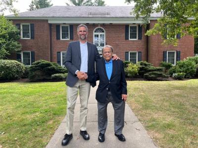 Joel Lohr and Andy Young in front of 125 Sherman St.